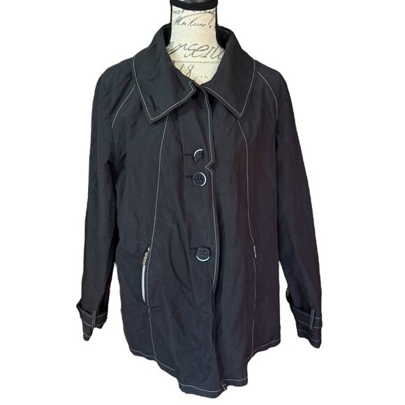 Pendleton Black Swing Trench Coat Jacket P110158 Large - Picture 1 of 7